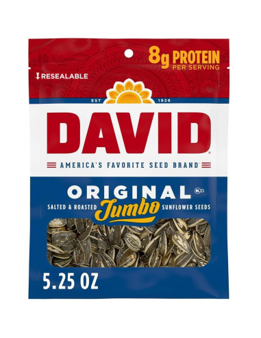 David Seeds - Jumbo Sunflower Original (graines de tournesol à décortiquer, salées) - My American Market