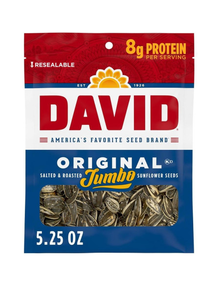 David Seeds - Jumbo Sunflower Original (graines de tournesol à décortiquer, salées) - My American Market