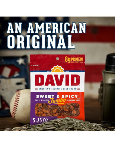 David Seeds Jumbo Sunflower Sweet and Spicy 149g - My American Market