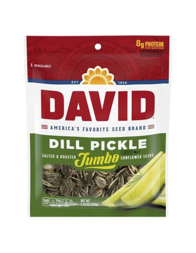 David Seeds - Jumbo Sunflower Dill Pickle (graines de tournesol goût cornichon) - My American Market