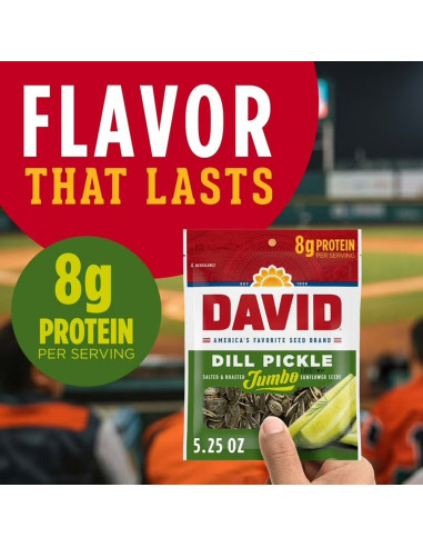 David Seeds - Jumbo Sunflower Dill Pickle (graines de tournesol goût cornichon) - My American Market