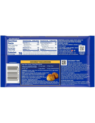 Baker's Angel Flake Sweetened Coconut 198g - My American Market