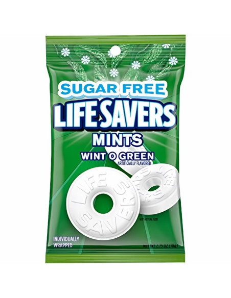 Life Savers - Wint-O-Green Sugar Free (pastilles gaulthérie, sans sucre) - My American Market