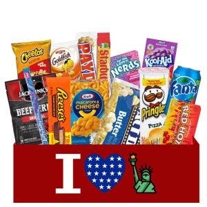 BOX DÉCOUVERTE USA GIGA, Boite de Bonbons et Chocolat, Assortiment  Américain de Friandises