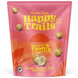 happy trails crunchy chocolate balls caramel sea salt