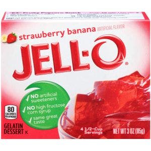 jell-o strawberry - banana 85g 3oz