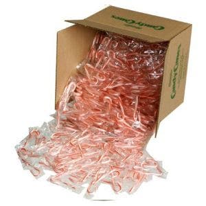 spangler candy canes peppermint red & white mini (500 candy canes) 2100g 74oz