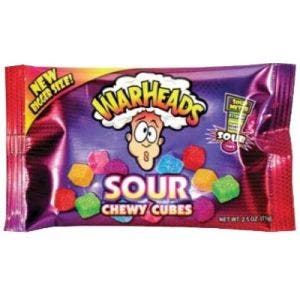 warheads sour chewy cubes bag 70g 2.5oz