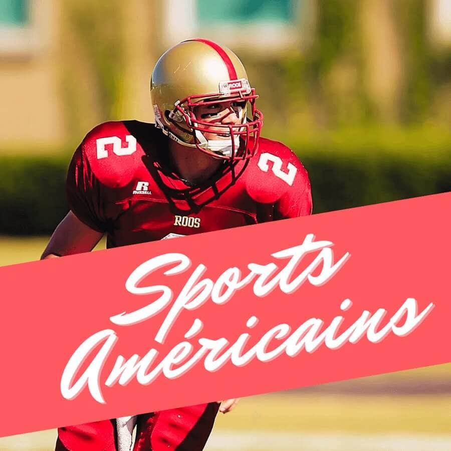 Joueur de football américain avec maillot rouge